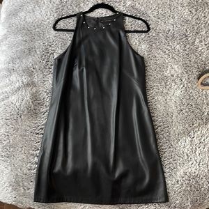 faux leather mini dress